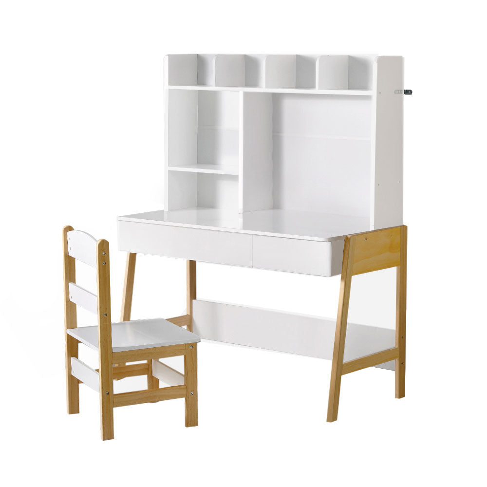 Keezi 2PCS Kids Table and Chairs Set Study Activity Toys Storage Desk Drawer