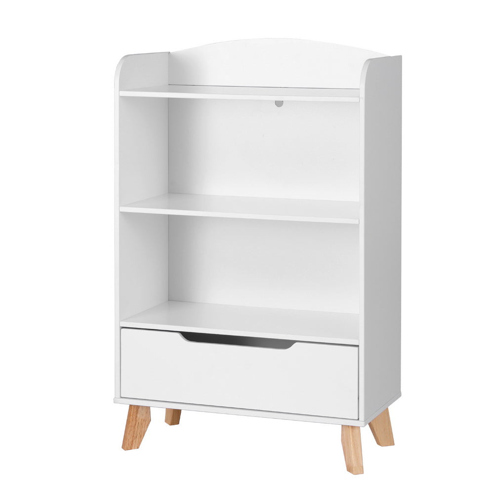 Keezi Kids Bookshelf 3 Tiers Storage Children Bookcase Toys Organiser Drawer