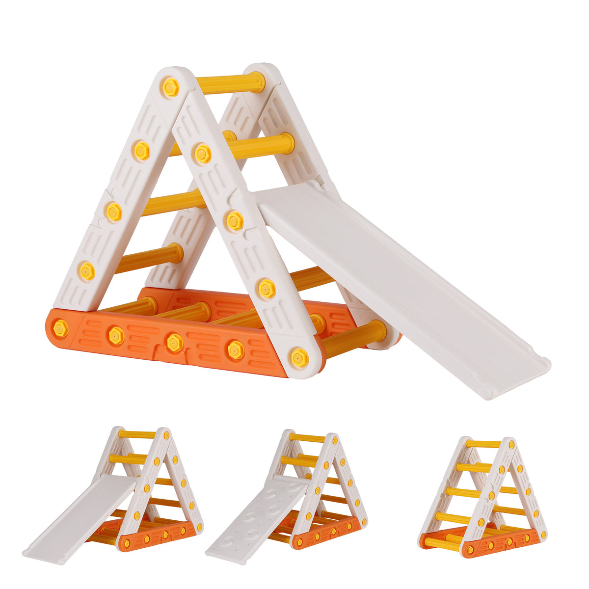 Keezi Kids Climbing Frame Set With Slide Indoor Outdoor Toddler Toys Pikler Triangle Climber