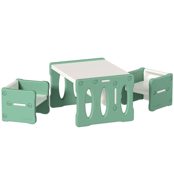 Keezi 3PCS Kids Table and Chairs Set HDPE