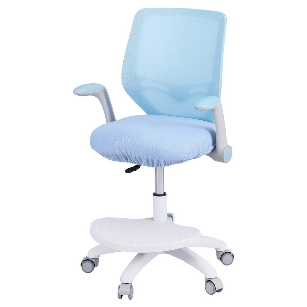 Keezi Kids Ergonomic Study Chair Adjustable w/ Wheels Footrest Blue